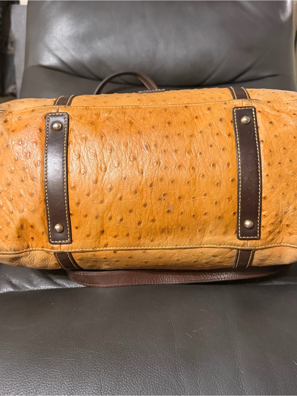 Dooney & Bourke Florentine Ostrich Handbag OS Leather Purse - Picture 5 of 13